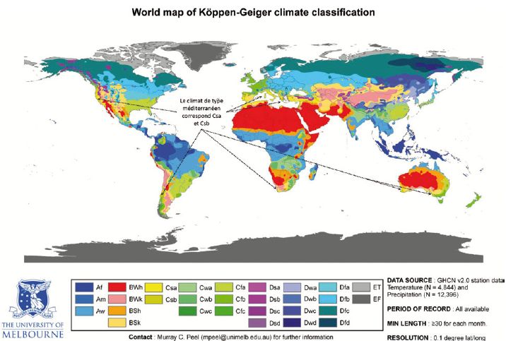 carte du climat alpes