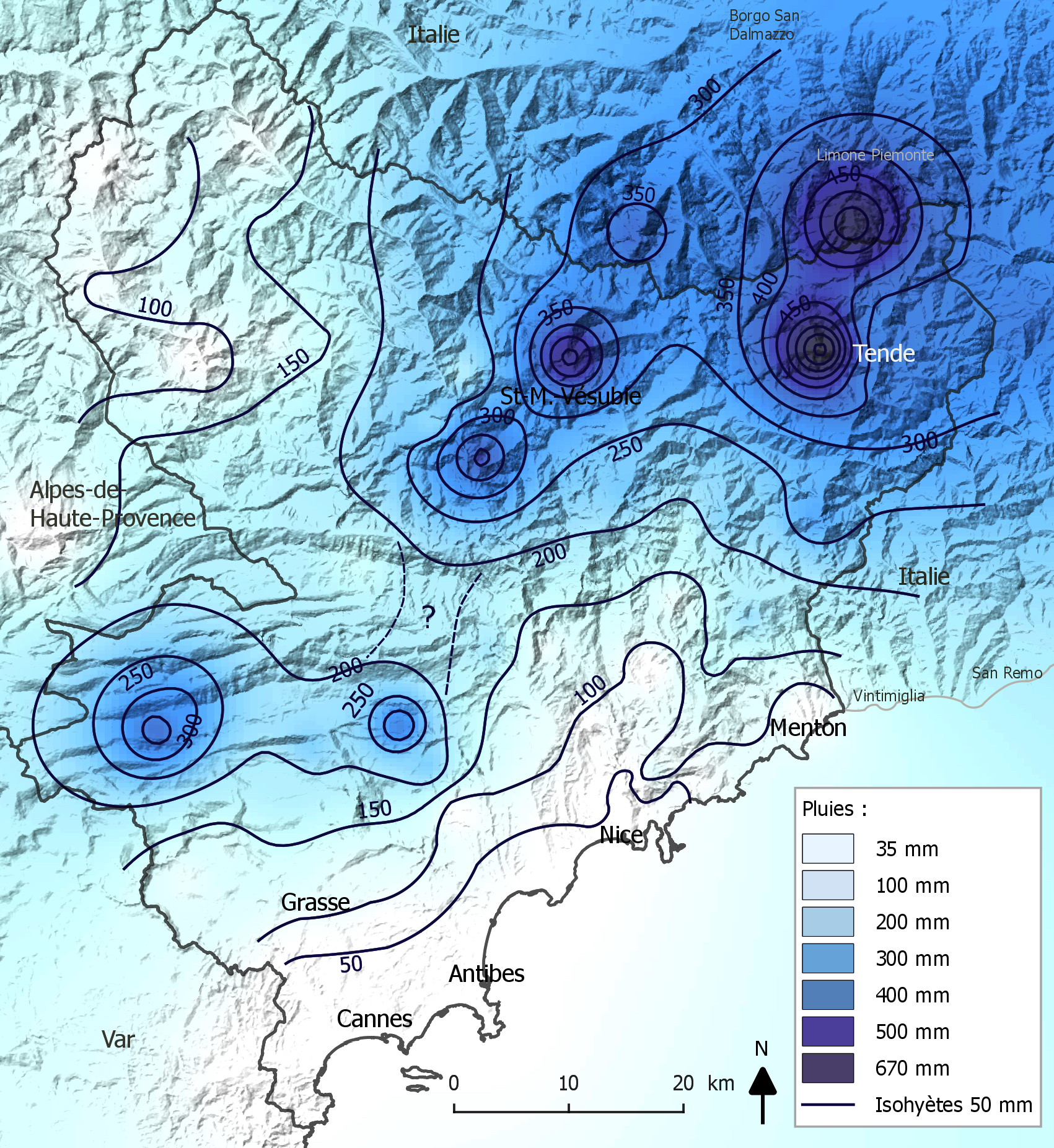 Une catastrophe hors norme d'origine météorologique le 2 octobre 2020 dans les montagnes des Alpes-Maritimes